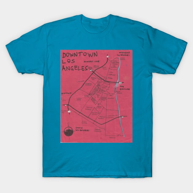 Downtown Los Angeles T-Shirt by PendersleighAndSonsCartography